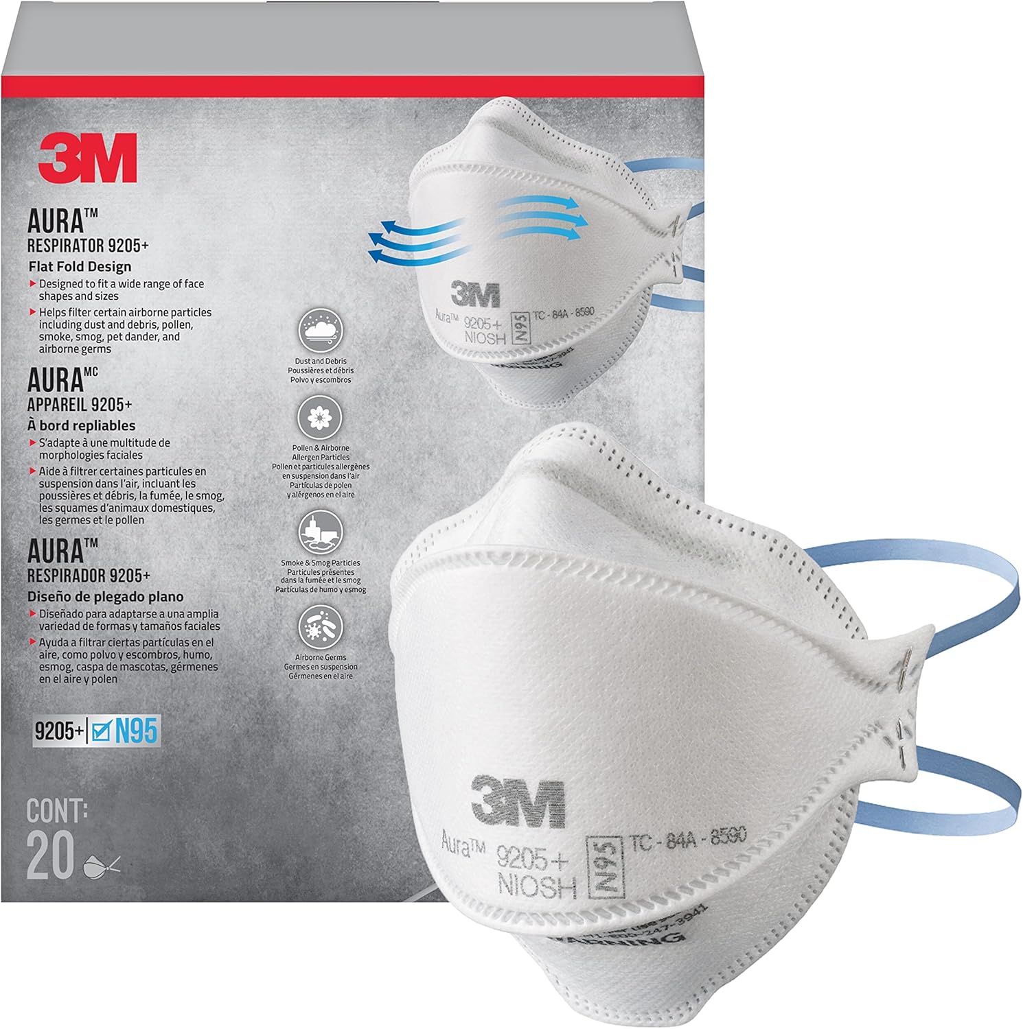 3M Aura Particulate Respirator 9205+